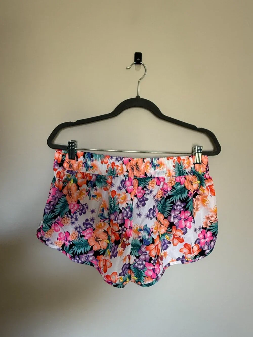 OP Ocean Pacific Floral Running Shorts L 11-13 Tropical Beach Shorts - Picture 3 of 3